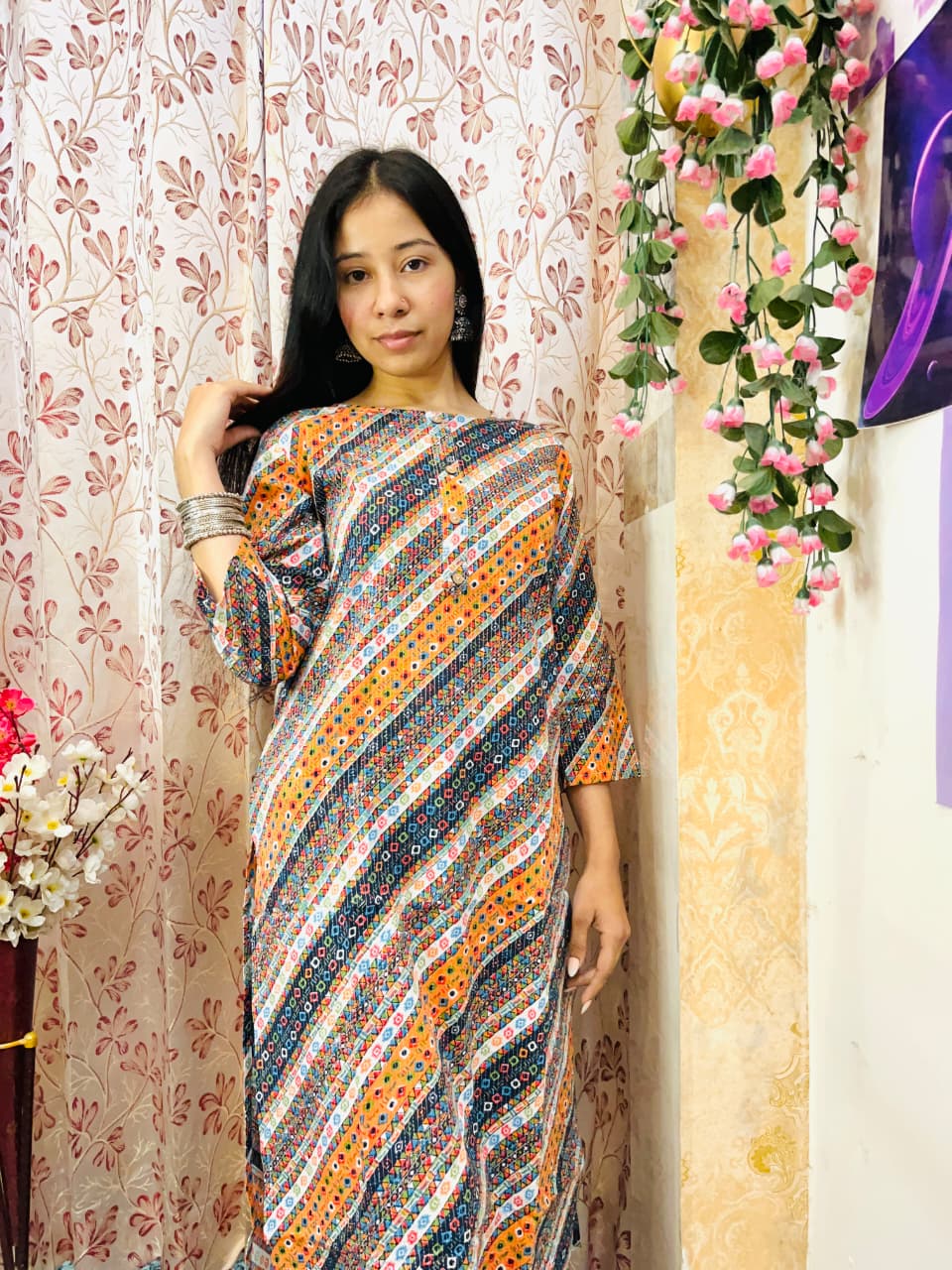 Tiya Geometric Print Kurti