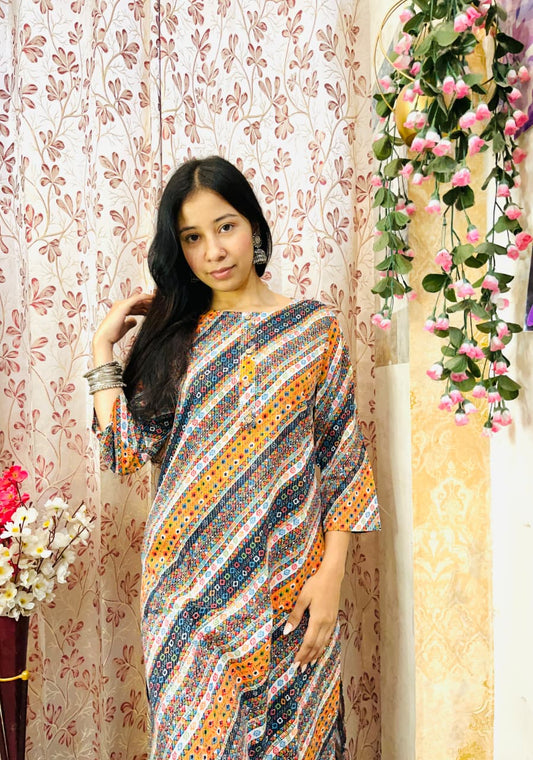 Tiya Geometric Print Kurti